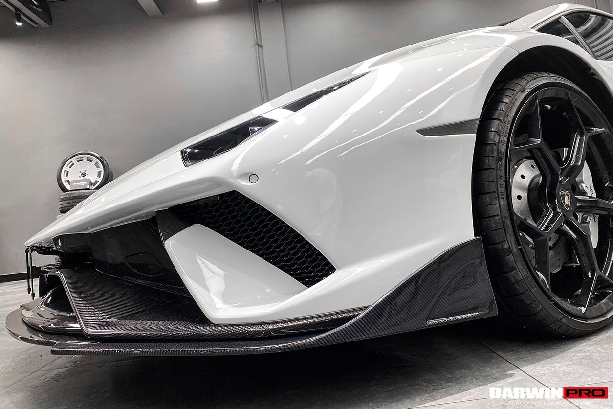 2015 - 2025 Lamborghini Huracan LP610 & LP580 & EVO & Tecnica BKSS Style Partial Carbon Front Bumper with Lip